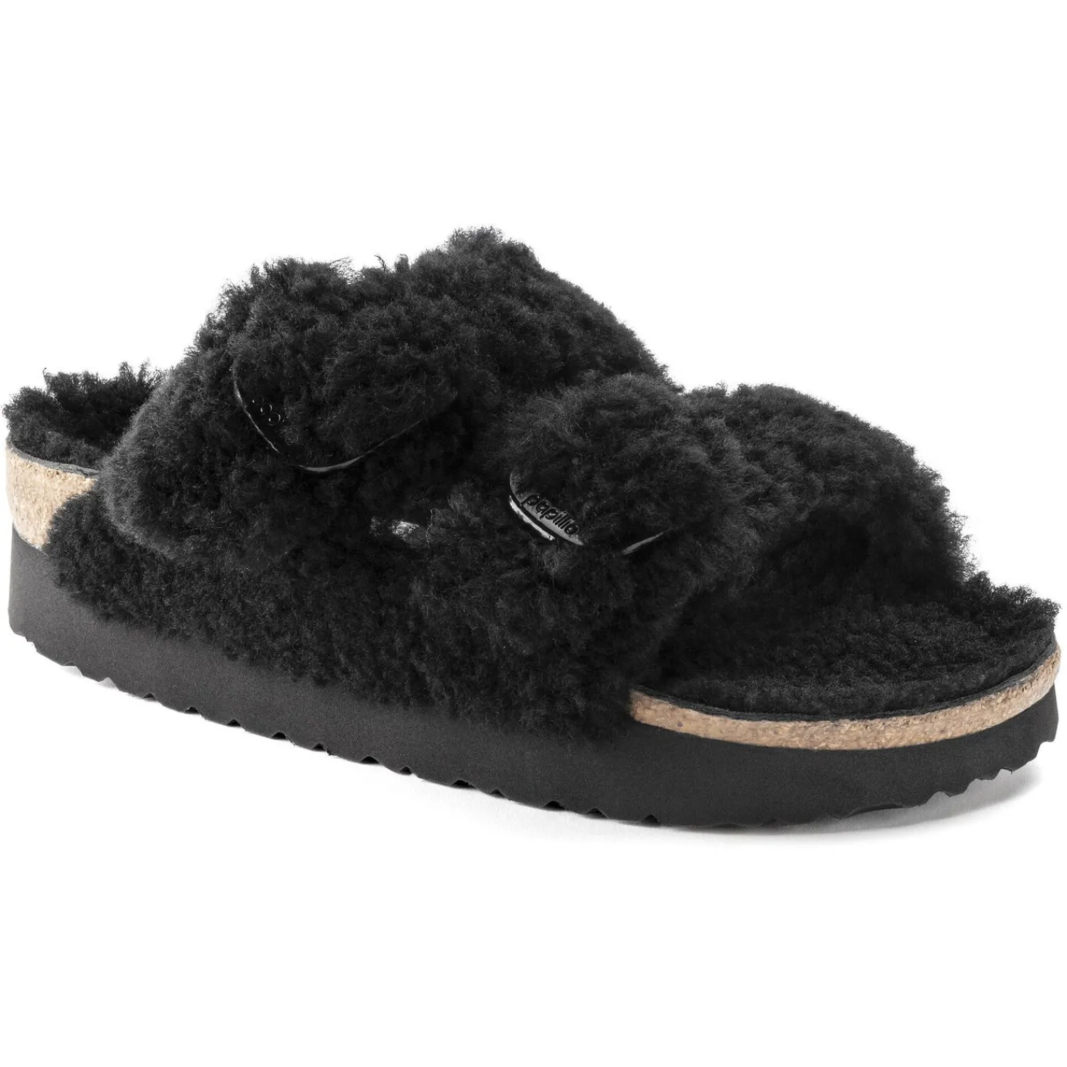 Dames Birkenstock Plateau-Arizona Big Buckle Lamsvel