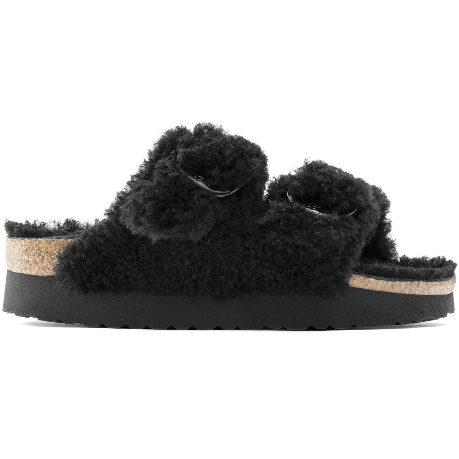 Dames Birkenstock Plateau-Arizona Big Buckle Lamsvel