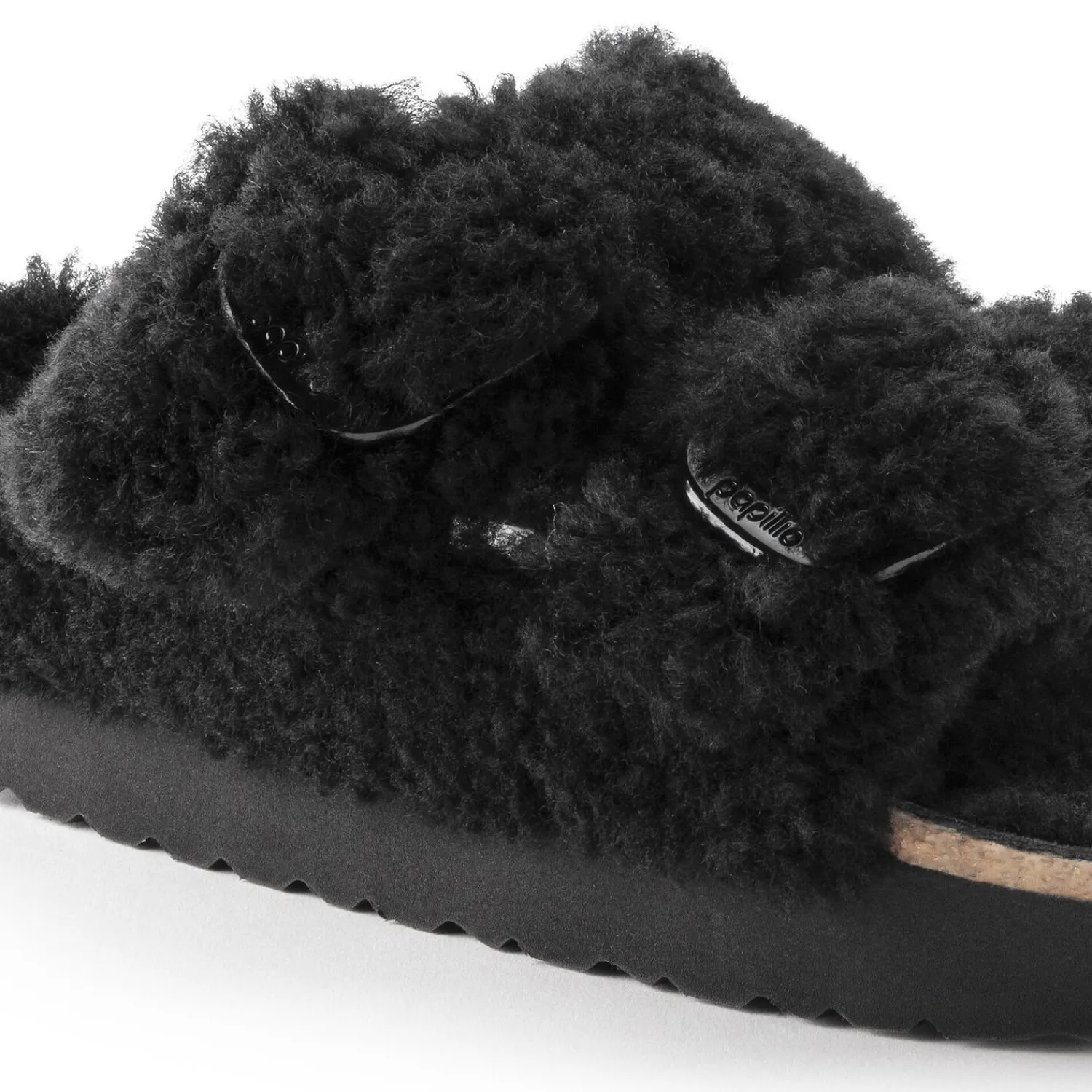Dames Birkenstock Plateau-Arizona Big Buckle Lamsvel