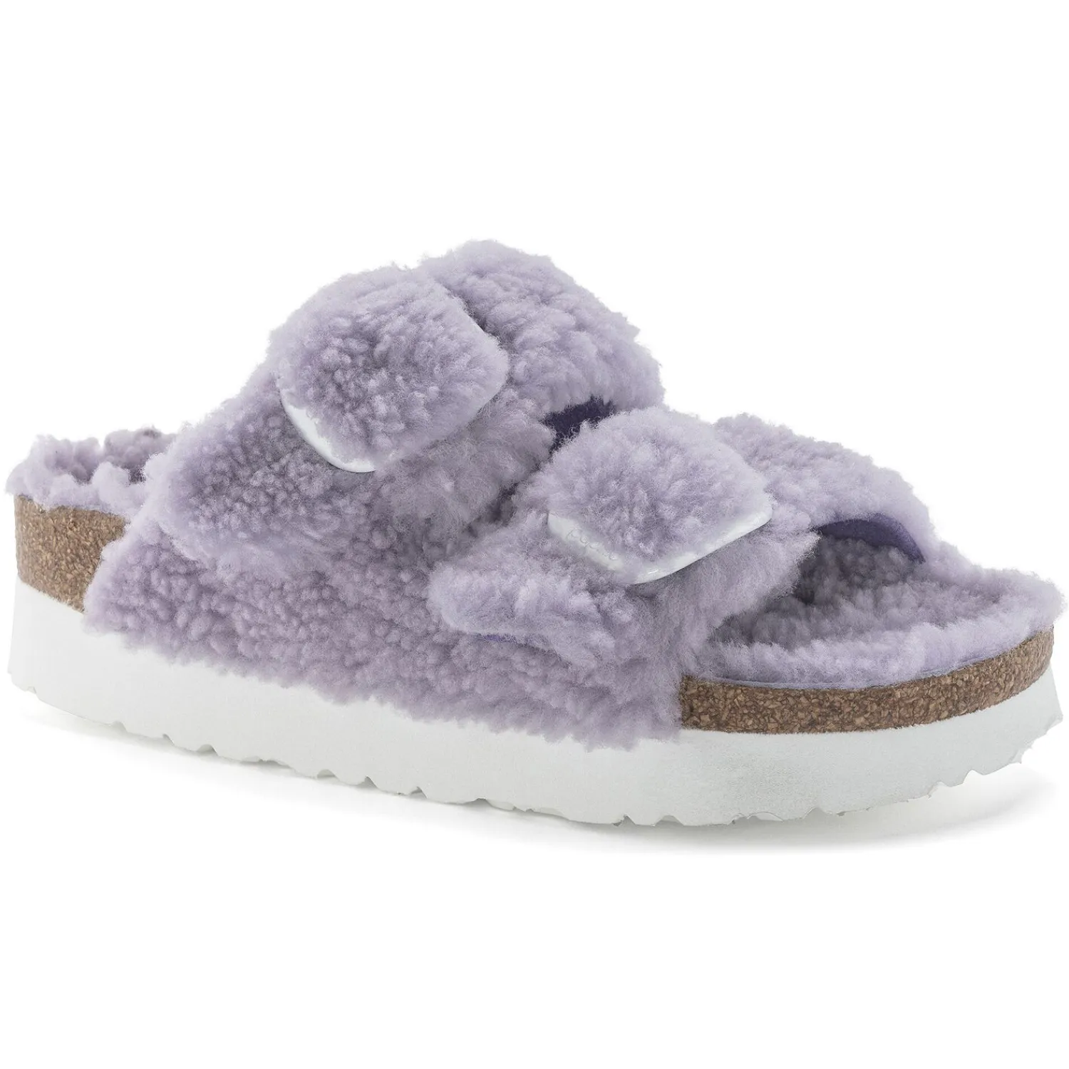 Dames Birkenstock Plateau-Arizona Big Buckle Lamsvel