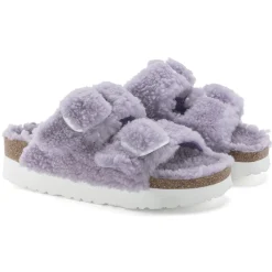 Dames Birkenstock Plateau-Arizona Big Buckle Lamsvel
