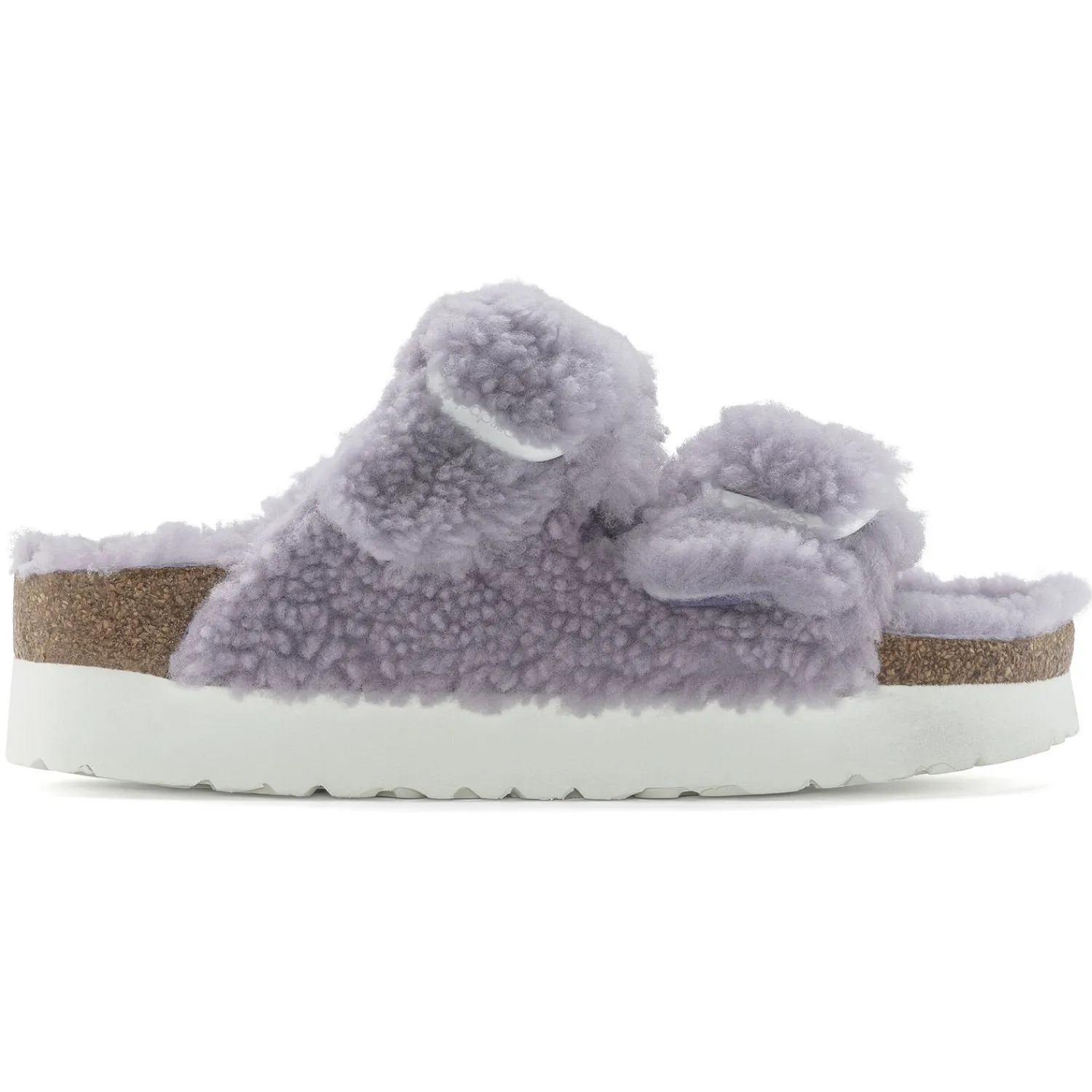 Dames Birkenstock Plateau-Arizona Big Buckle Lamsvel