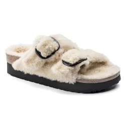 Dames Birkenstock Plateau-Arizona Big Buckle Lamsvel