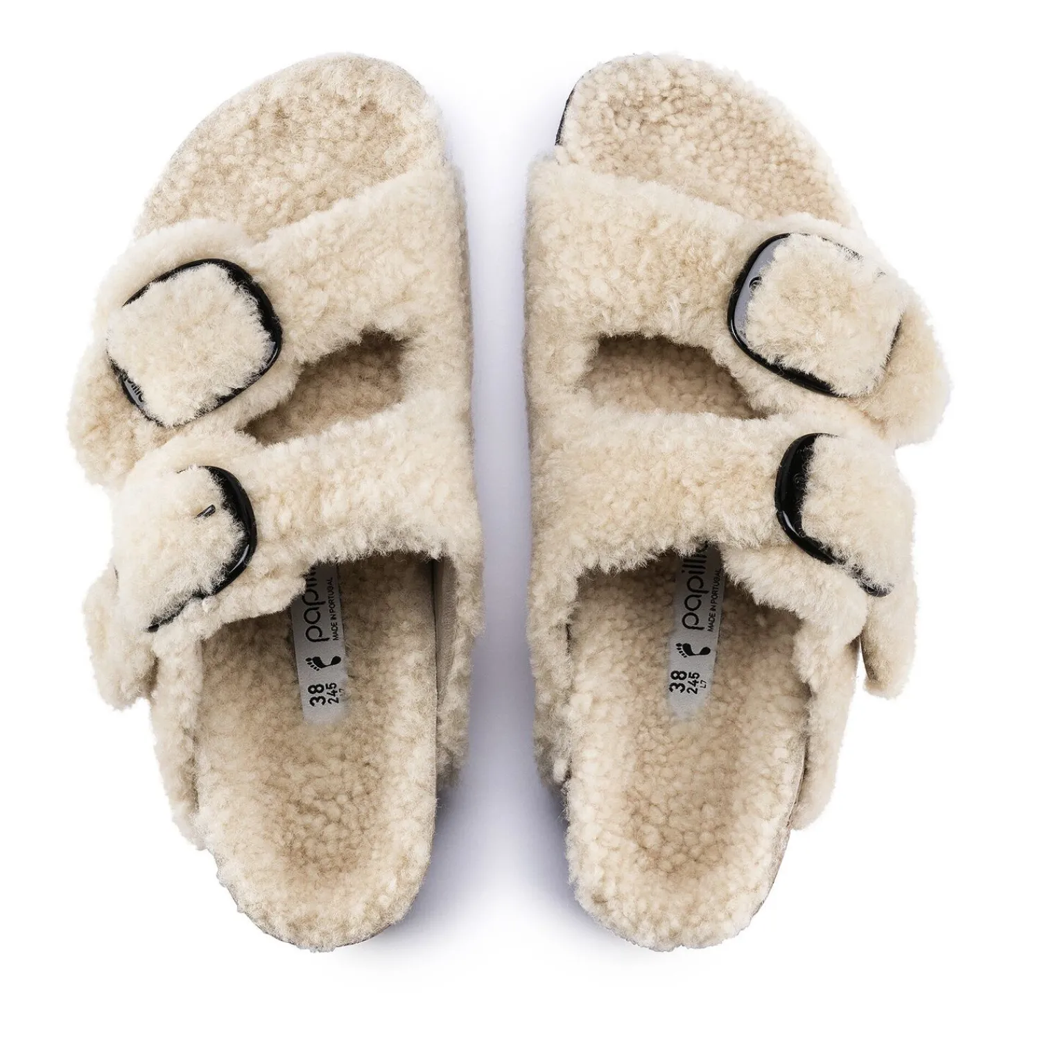 Dames Birkenstock Plateau-Arizona Big Buckle Lamsvel