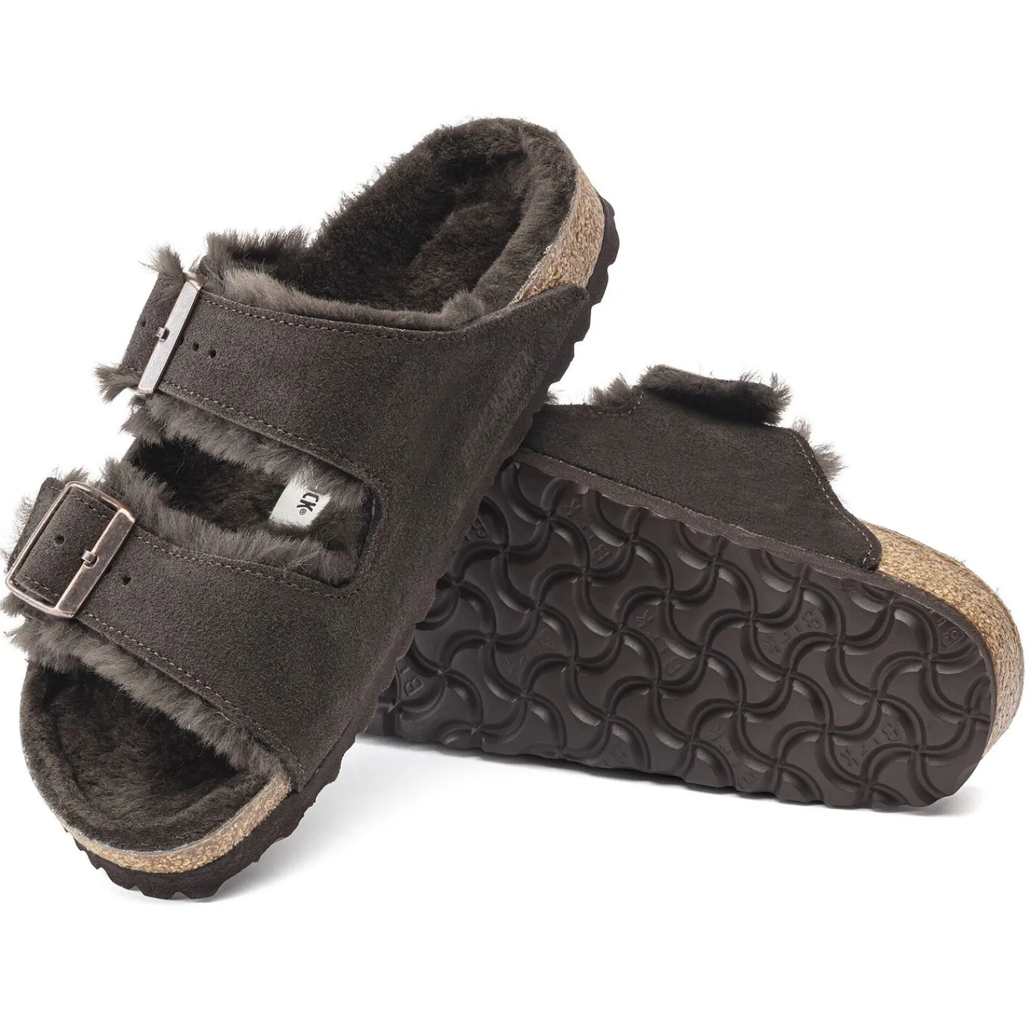 Heren Birkenstock Twee Riemen-Arizona Lamsvel