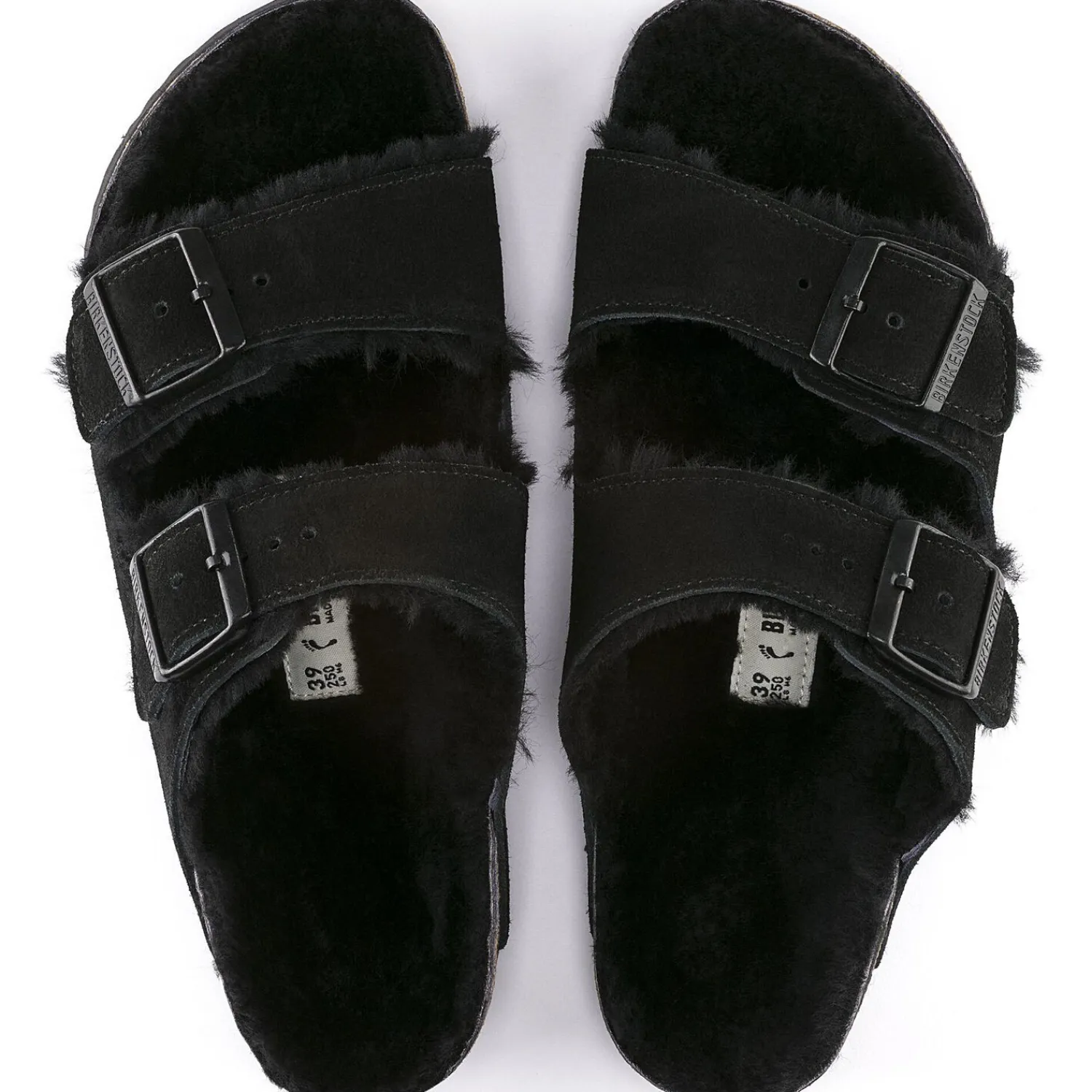 Heren Birkenstock Twee Riemen-Arizona Lamsvel