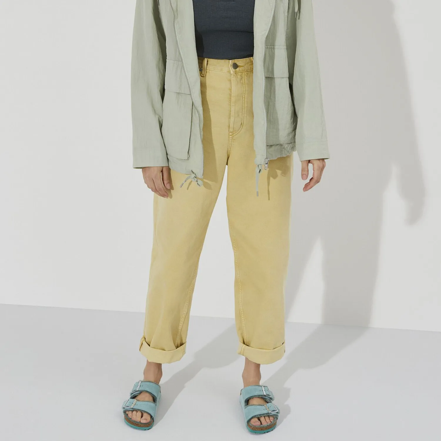 Dames Birkenstock Twee Riemen-Arizona Lamsvel