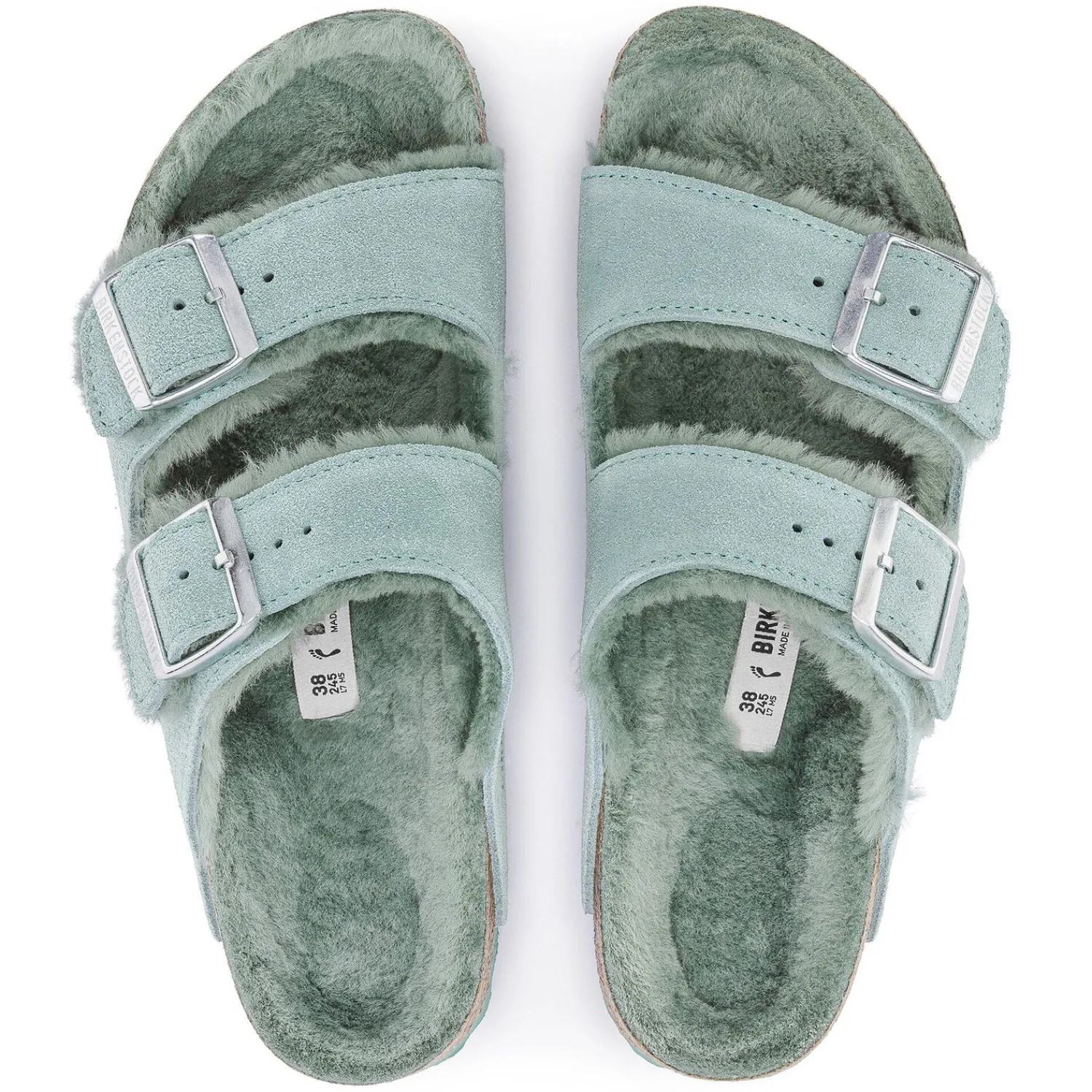 Dames Birkenstock Twee Riemen-Arizona Lamsvel
