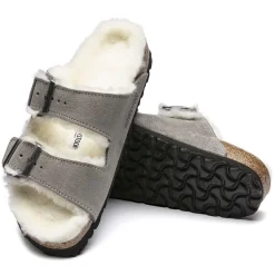 Heren Birkenstock Twee Riemen-Arizona Lamsvel
