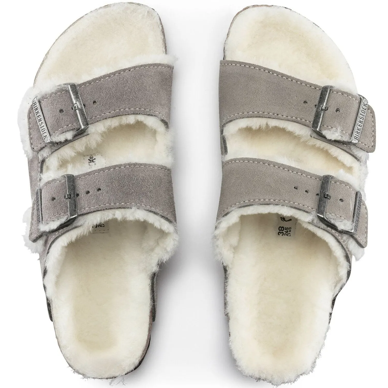 Heren Birkenstock Twee Riemen-Arizona Lamsvel