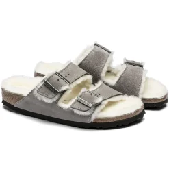 Heren Birkenstock Twee Riemen-Arizona Lamsvel