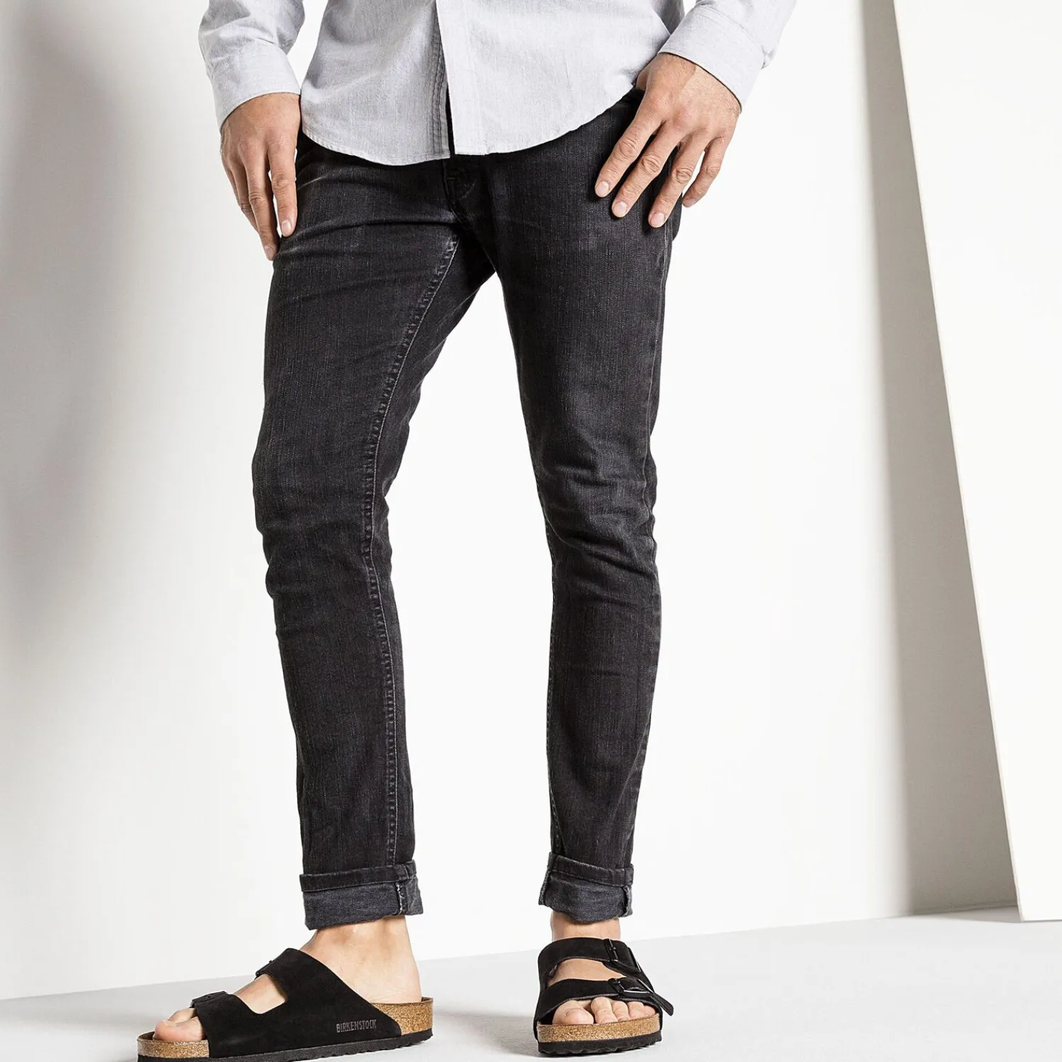 Heren Birkenstock Twee Riemen-Arizona Zacht Voetbed