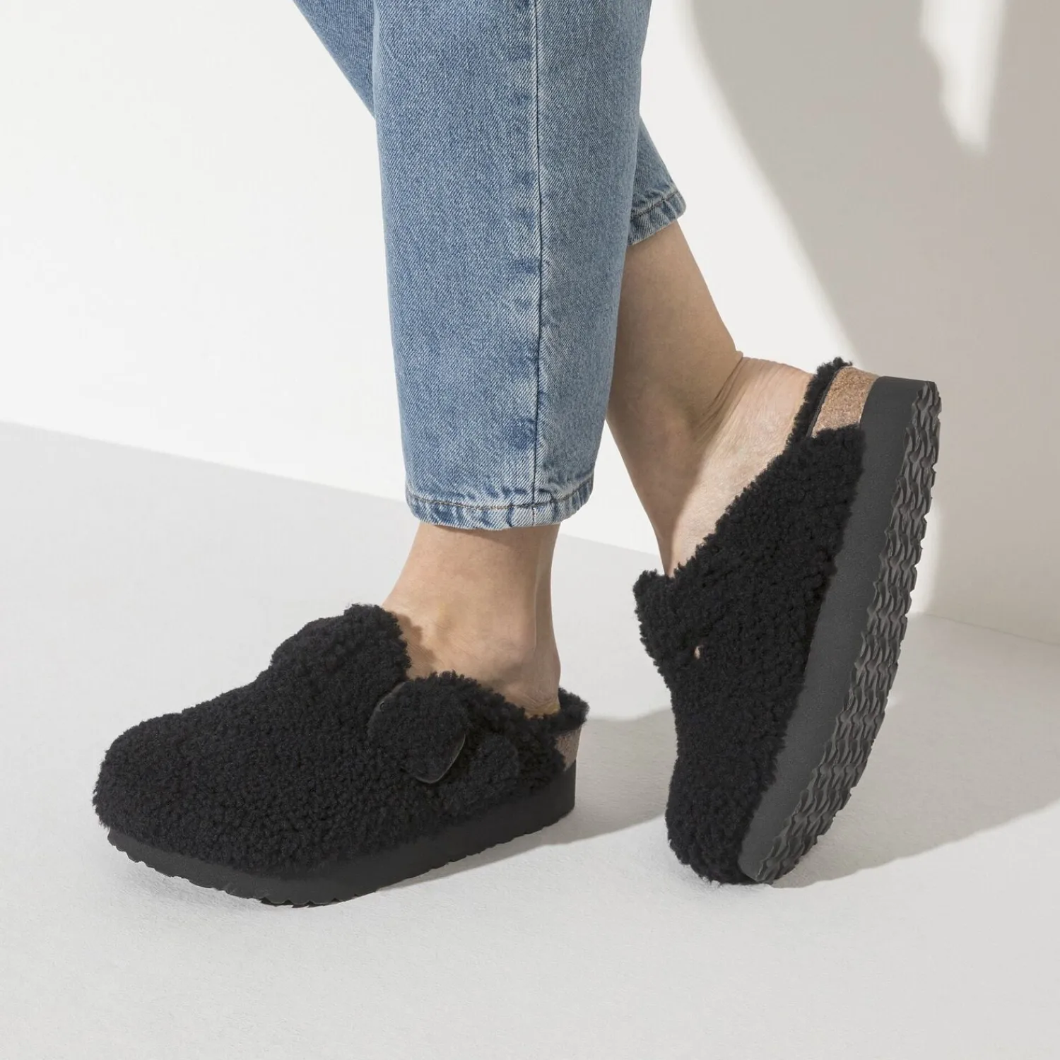 Dames Birkenstock Klompen En Muilen-Boston Big Buckle Platform