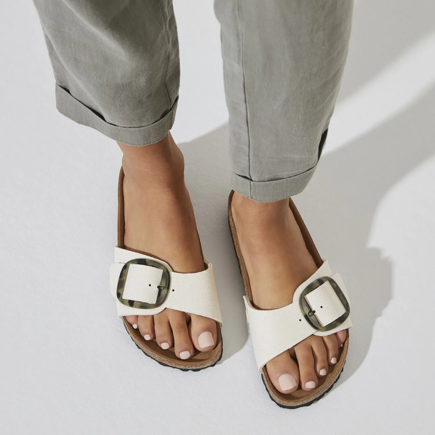 Dames Birkenstock Een Riem-Madrid Vegan Big Buckle