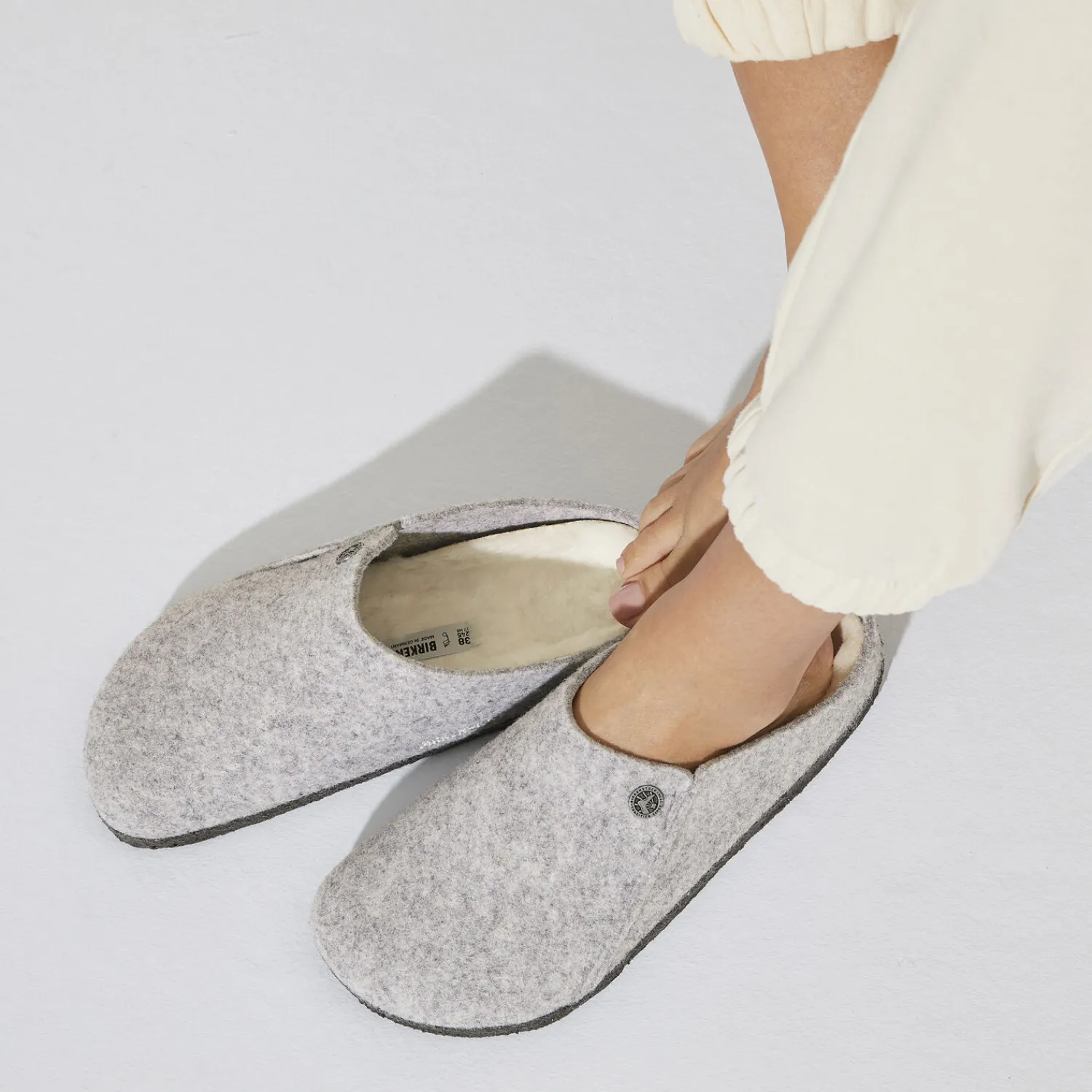 Heren Birkenstock Pantoffels-Zermatt Lamsvel